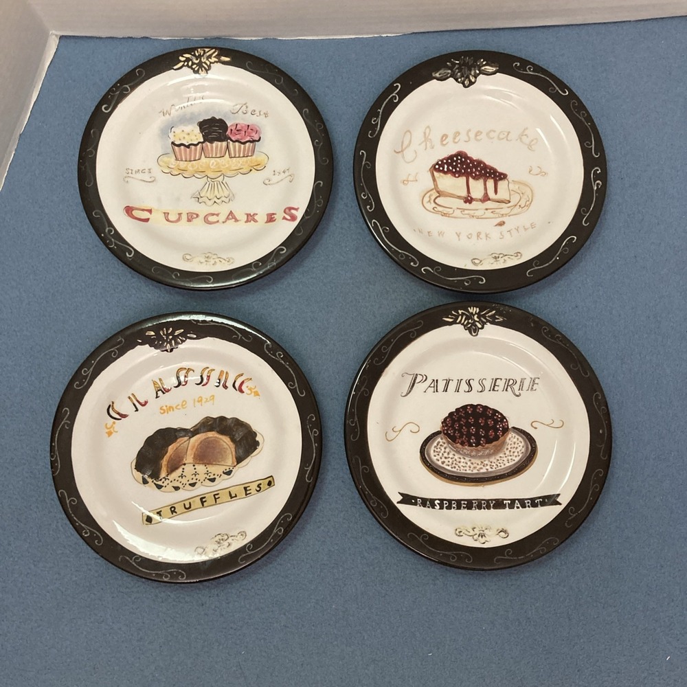 Oneida "Sweets" Illustrated Earthenware 8.25" Dessert/Salad Plates - Set of 4